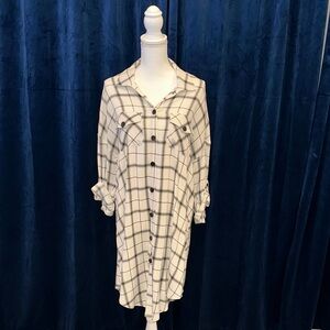 Torrid Cream and Black Plaid Dress